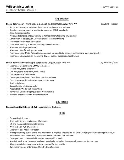 metal fabrication career objective|metal fabrication resume sample.